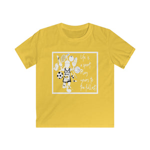 Kids Graphic Tees | Life Is a Sport Tee | Dewey Does Novelty Tees