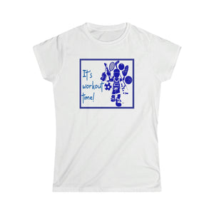 it's workout time ladies premium cotton t-shirt