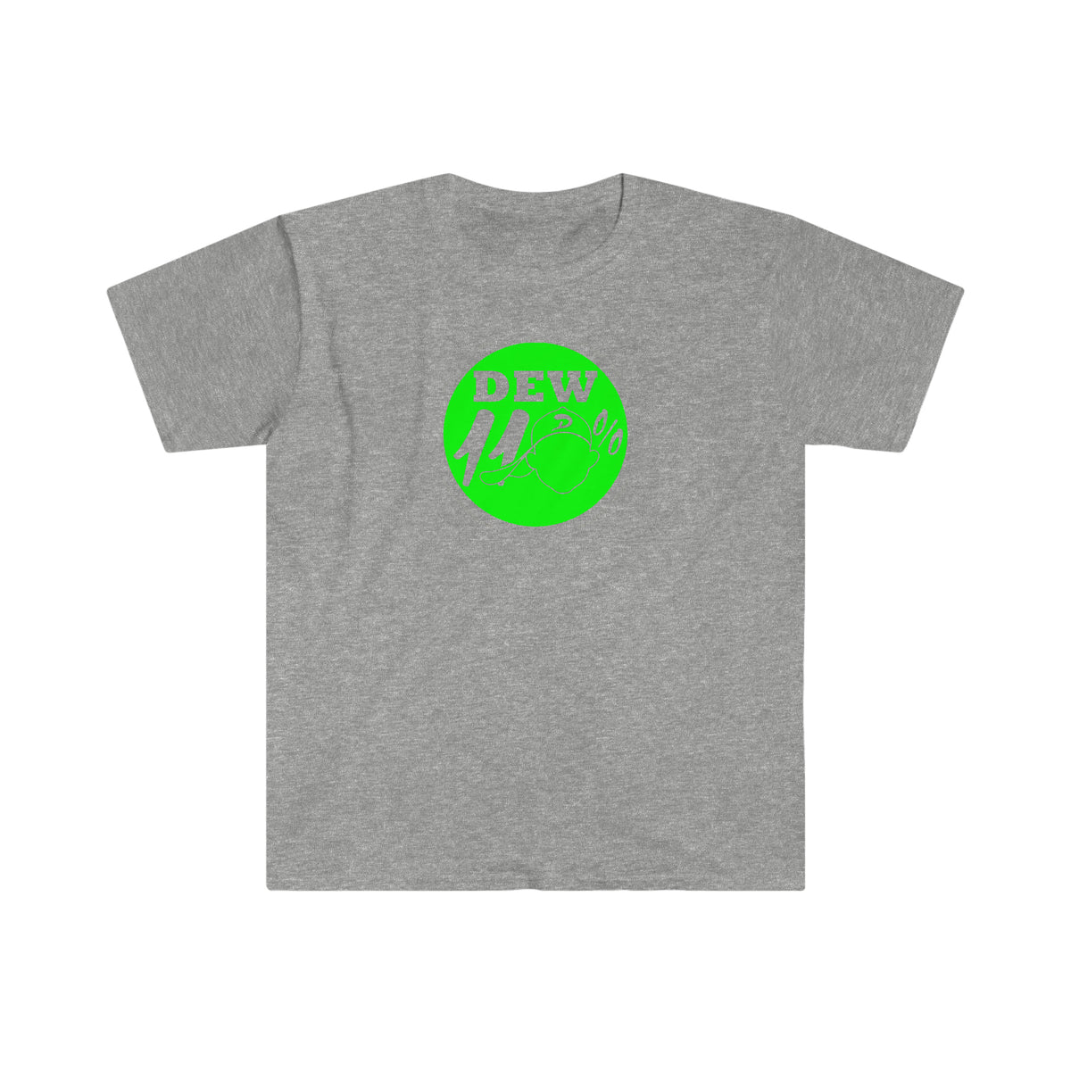 dew110% logo unisex softstyle t-shirt green print