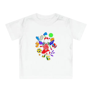 dewey does multi-color all sport logo baby t-shirt