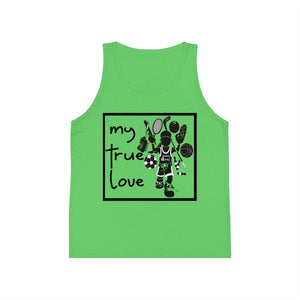 my true love - kid's jersey tank top neon green / l