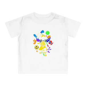 dewey does multi-color all sport logo baby t-shirt