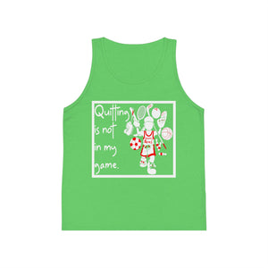 quitting is not in my game - kid's jersey tank top neon green / l