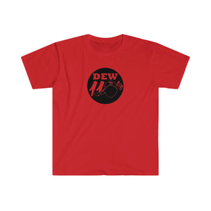 dew110% with full back all sport logo unisex softstyle t-shirt black print