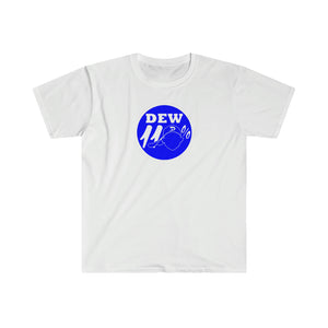 dew110% with full back all sport logo unisex softstyle t-shirt blue print