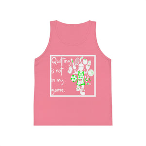 quitting is not in my game - kid's jersey tank top neon pink / l