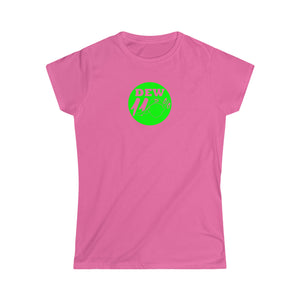 women's softstyle dew110 green print logo tee