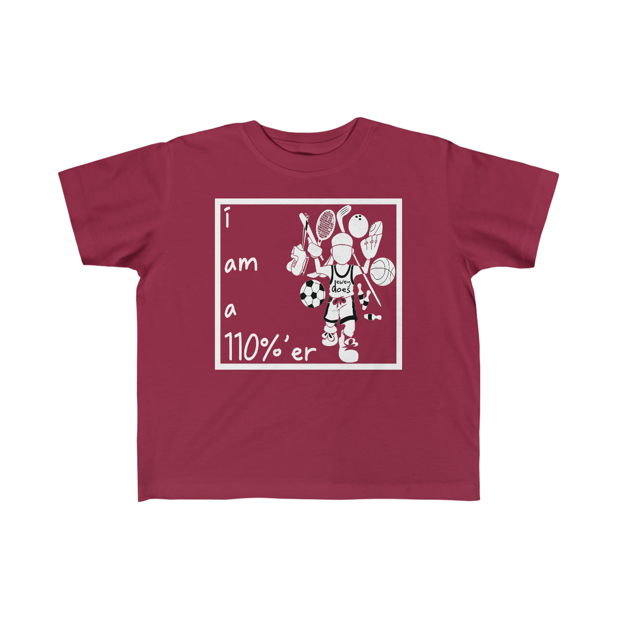 i am a 110%'er - kid's fine jersey tee - choose your favorite colors