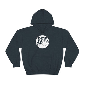 dew110 logo white print - unisex heavy blend™ hooded sweatshirt