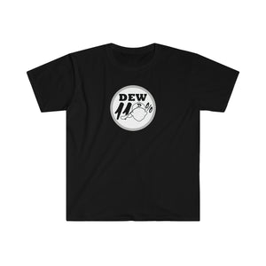 dew110% logo unisex softstyle t-shirt white & gray print