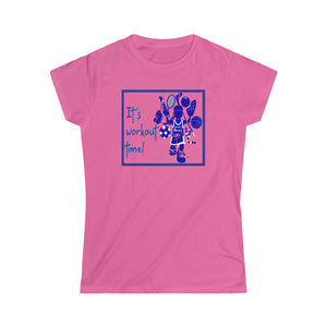 it's workout time ladies premium cotton t-shirt