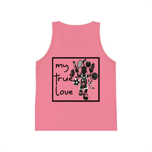 my true love - kid's jersey tank top neon pink / l
