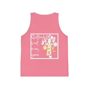quitting is not in my game - kid's jersey tank top neon pink / l