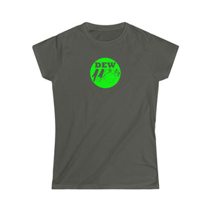 women's softstyle dew110 green print logo tee
