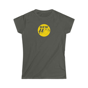 women's softstyle dew110 yellow print logo tee