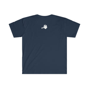 dew110% logo unisex softstyle t-shirt white & gray print