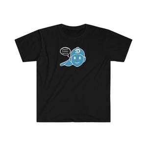 dew110 happy space dewey does emoji logo unisex softstyle t-shirt