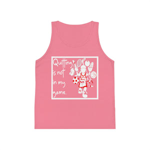 quitting is not in my game - kid's jersey tank top neon pink / l