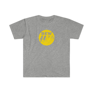 dew110% logo unisex softstyle t-shirt gold print